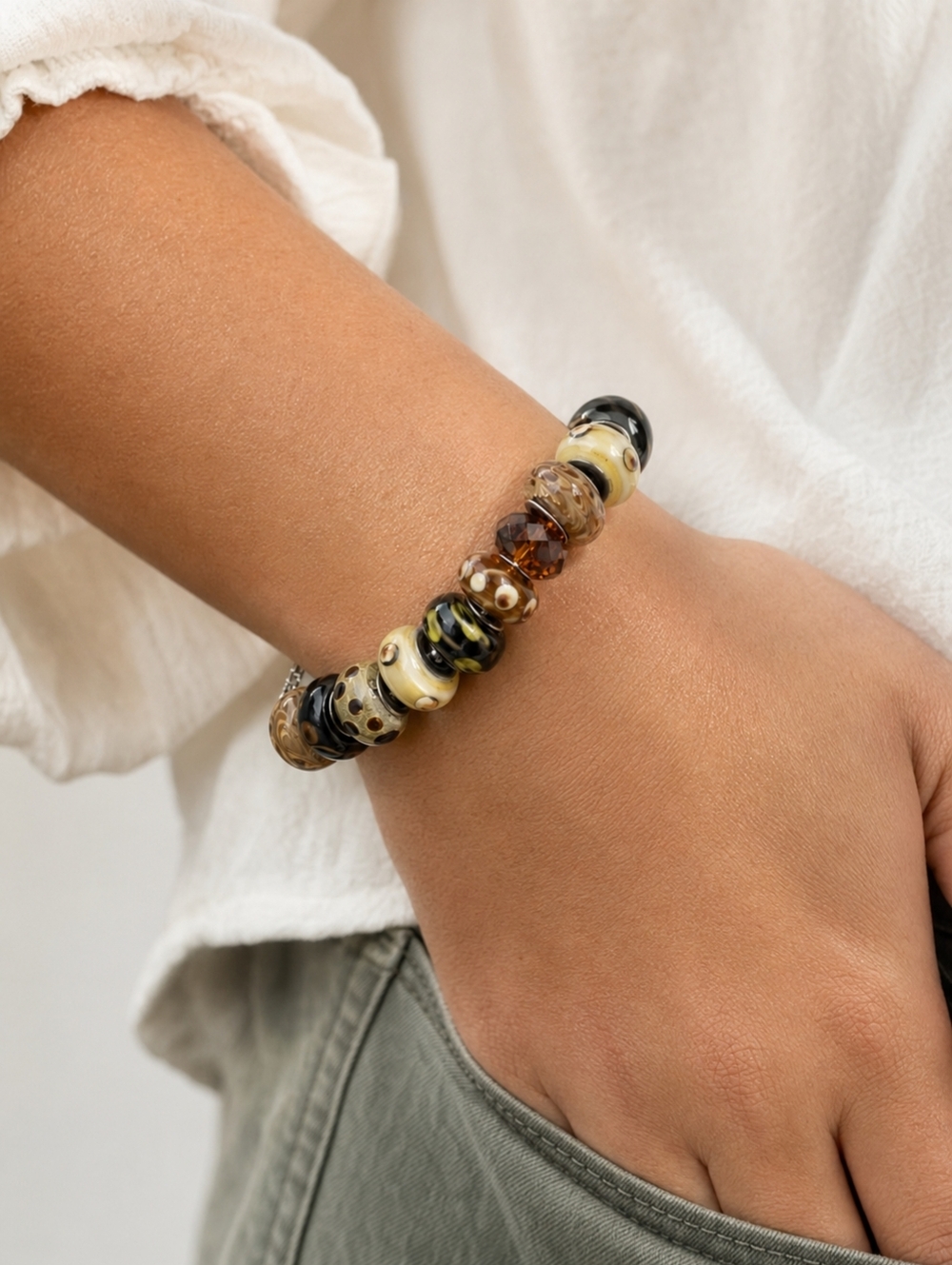 European Style Charm Bracelet – Lampwork Glass Beads